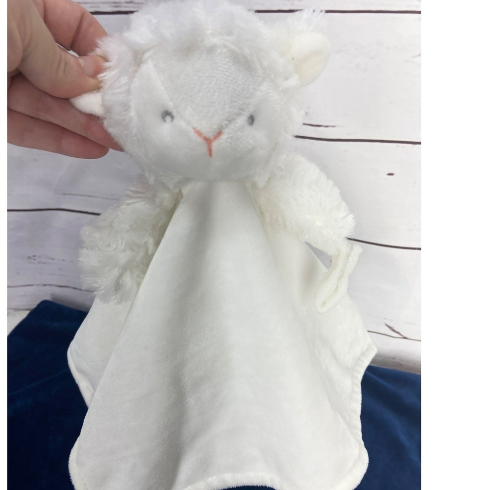 Carters White Sheep Lamb Lovey Security Blanket Pacifier Holder 14 x 14